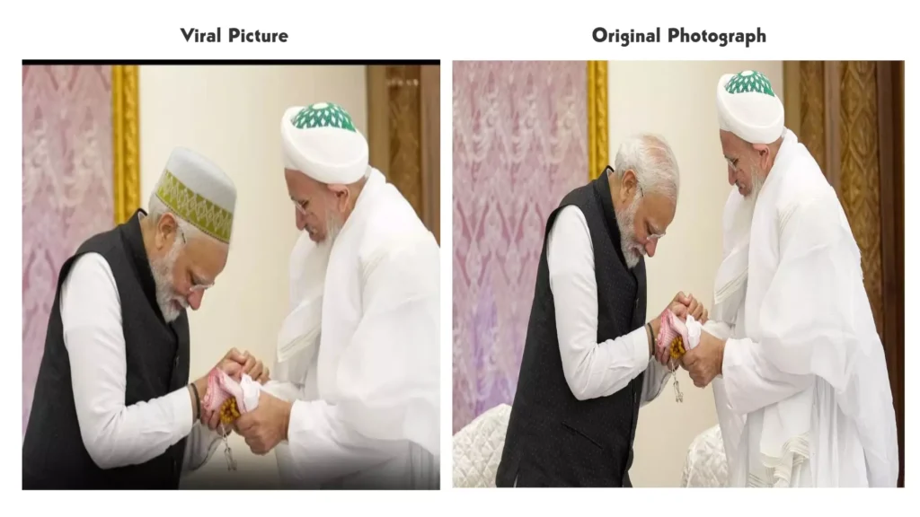 Images of Prime Minister Narendra Modi Wearing a Muslim Skullcap Are Being Circulated
