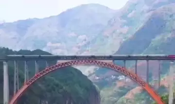 Shared Footage Shows China's Beipan River Bridge Serving as Rail Connection to the Chenab River- ye bhi theek hai.